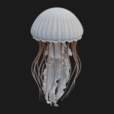 Jellyfish Statue Design 3 3D Print Model