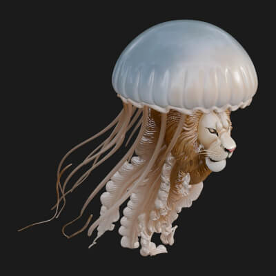 Jellyfish Statue Design 7 3D Print Model