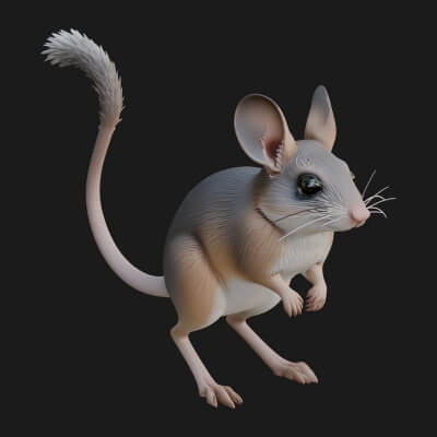 Jerboa Statue Design 1 3D Print Model