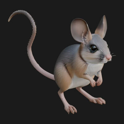 Jerboa Statue Design 2 3D Print Model