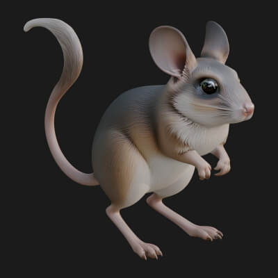 Jerboa Statue Design 4 3D Print Model