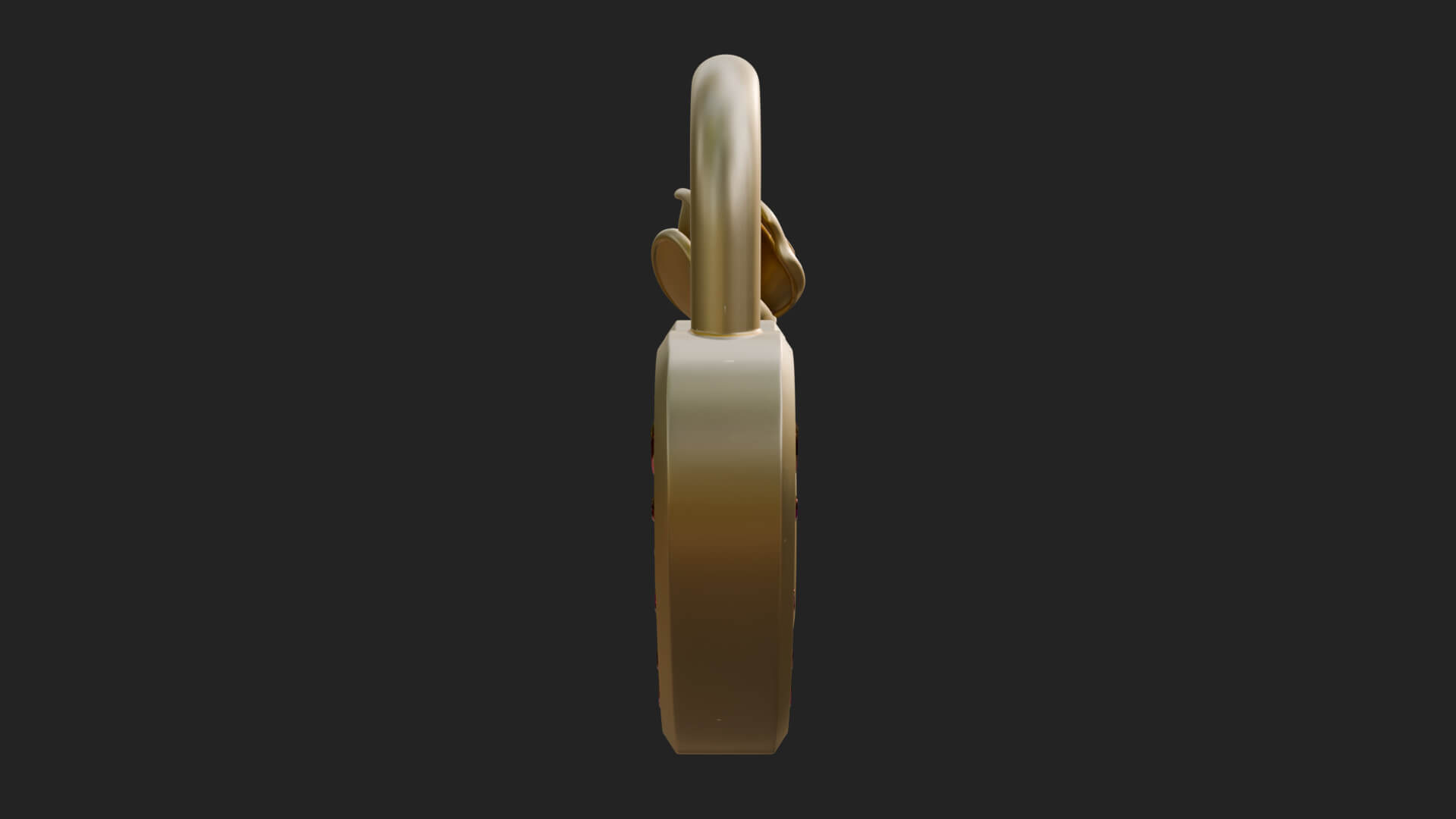 Jeweled Heart Lock Pendant Design 1 3D Print Model 3D Model