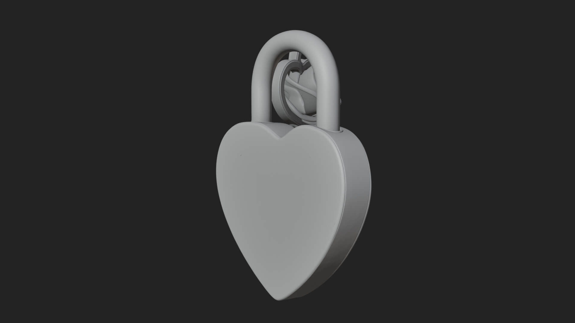 Jeweled Heart Lock Pendant Design 2 3D Print Model 3D Model
