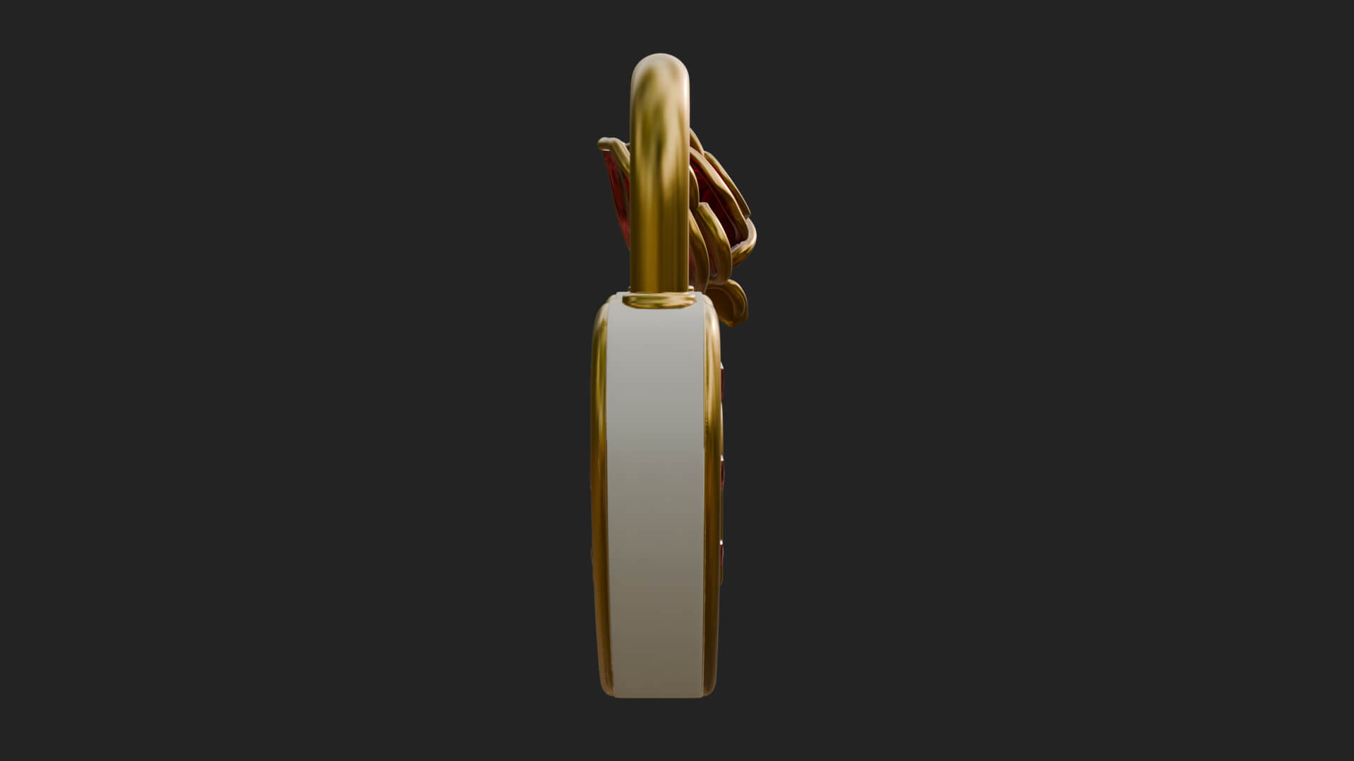 Jeweled Heart Lock Pendant Design 3 3D Print Model 3D Model