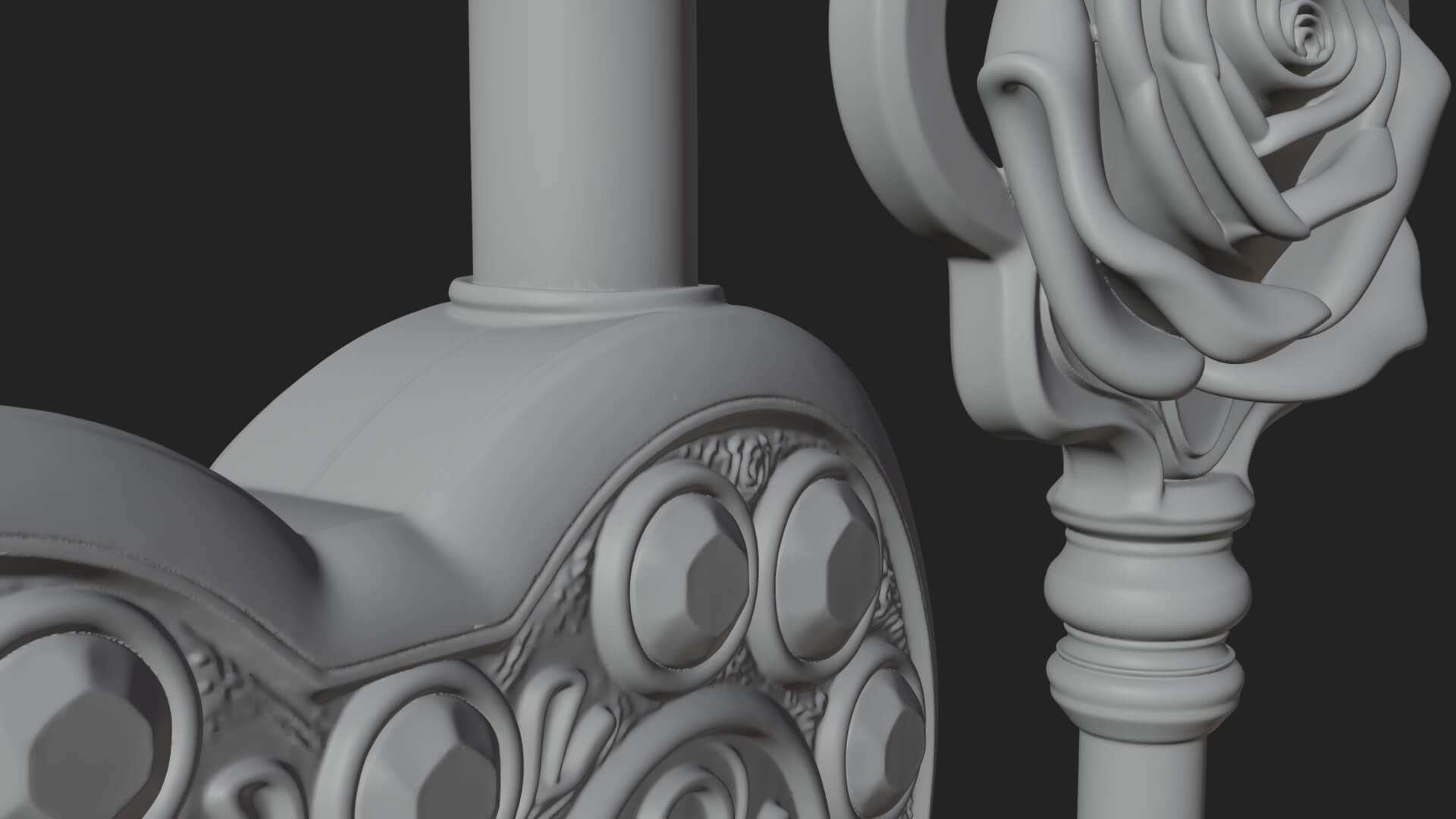 Jeweled Heart Lock Pendant Design 4 3D Print Model 3D Model
