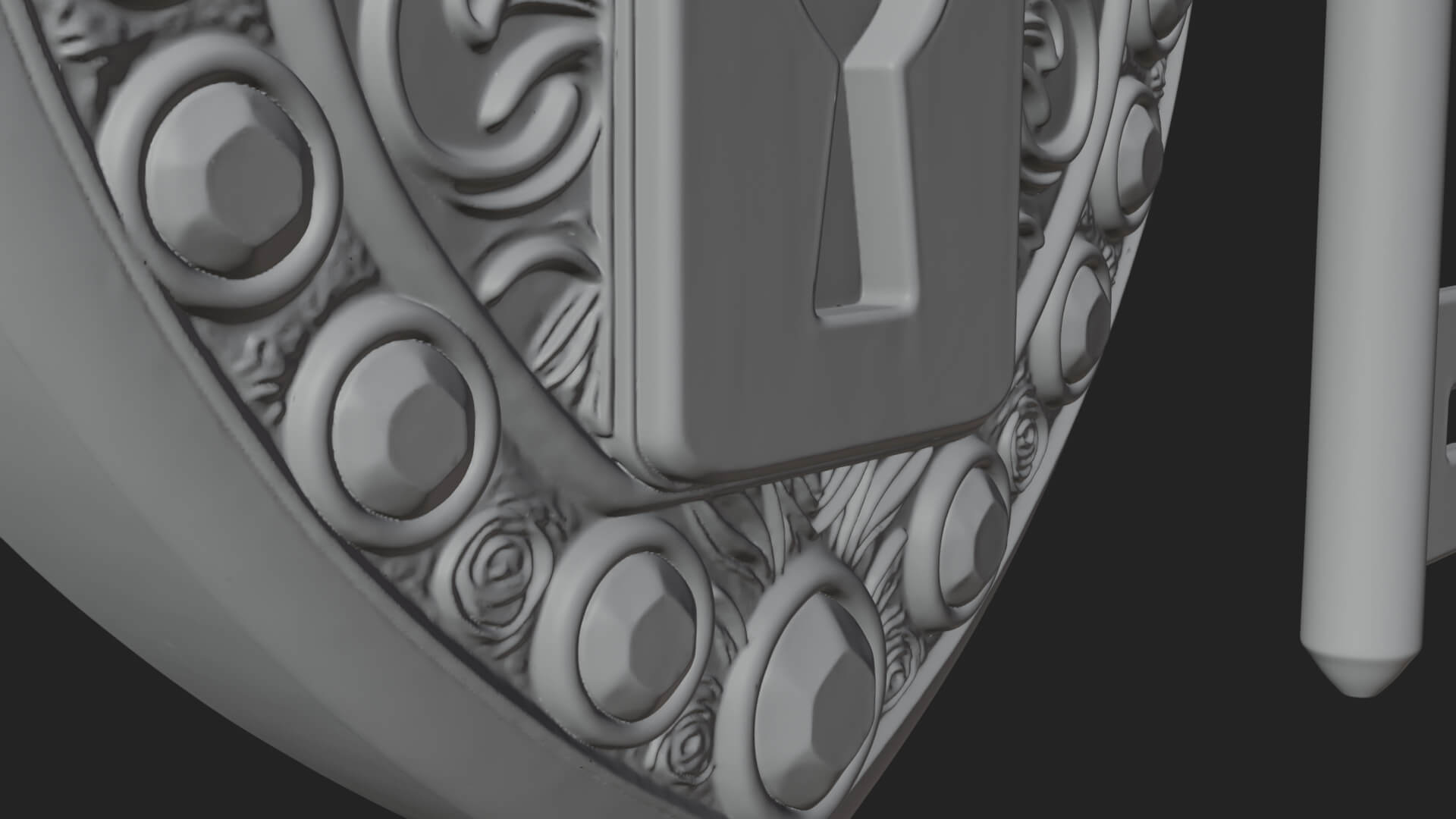 Jeweled Heart Lock Pendant Design 4 3D Print Model 3D Model