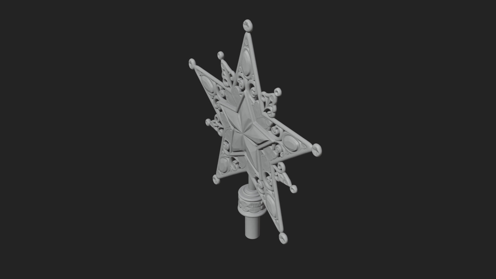 Jeweled Star Tree Topper Ornament Design 1 3D Print Model 3D Model