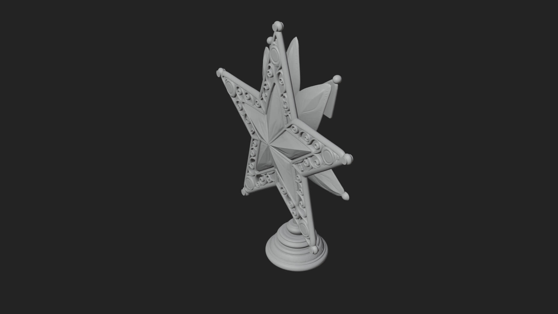 Jeweled Star Tree Topper Ornament Design 2 3D Print Model 3D Model