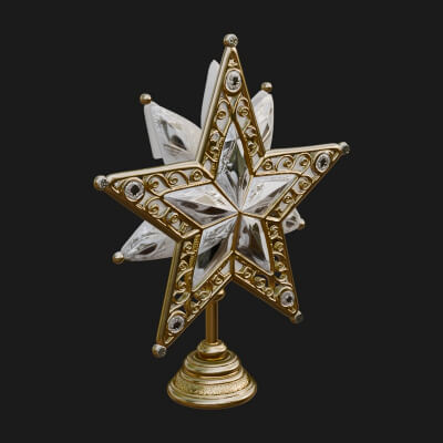 Jeweled Star Tree Topper Ornament Design 2 3D Print Model