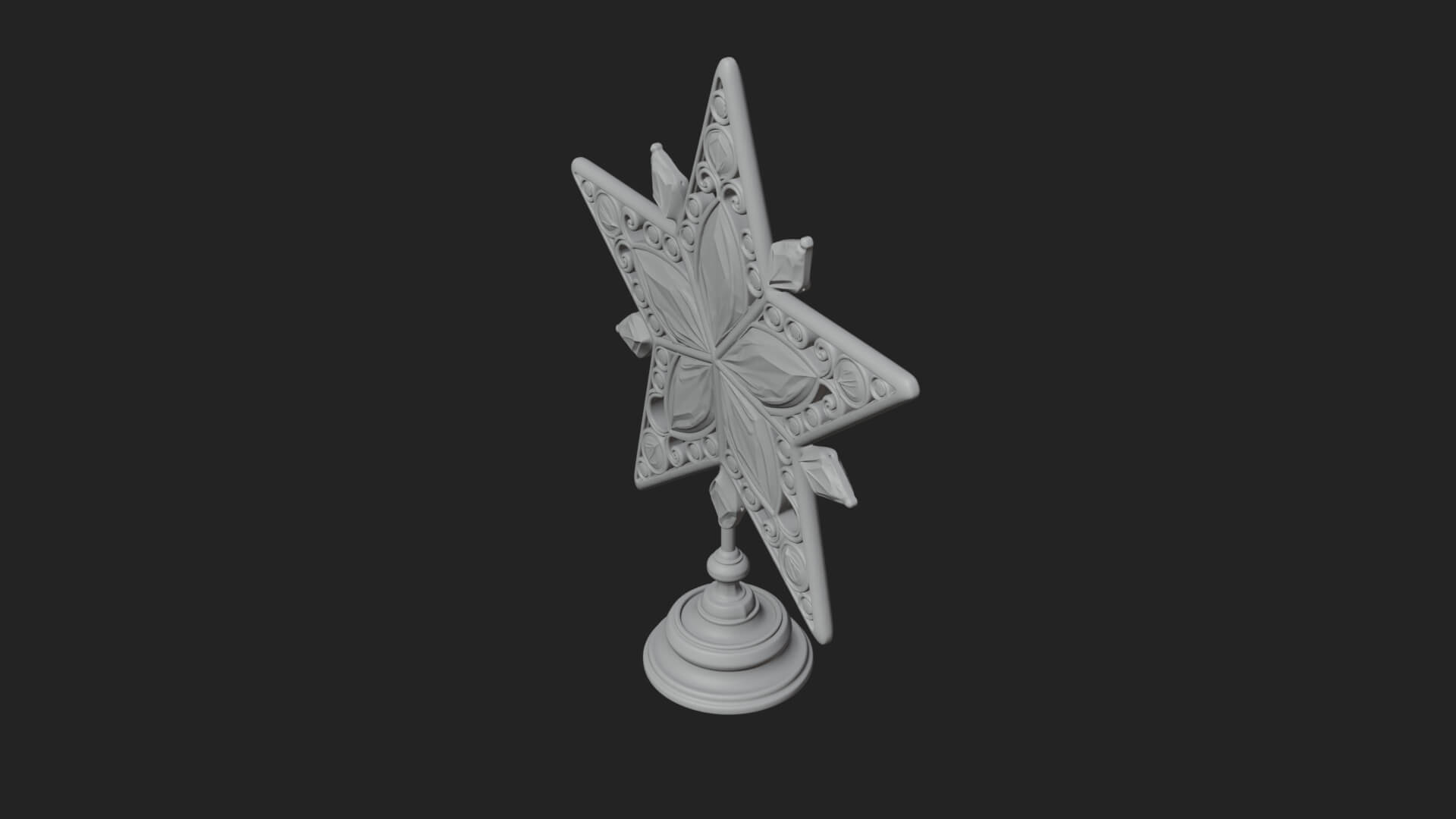 Jeweled Star Tree Topper Ornament Design 3 3D Print Model 3D Model
