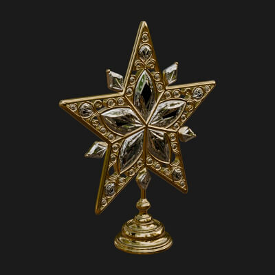 Jeweled Star Tree Topper Ornament Design 3 3D Print Model