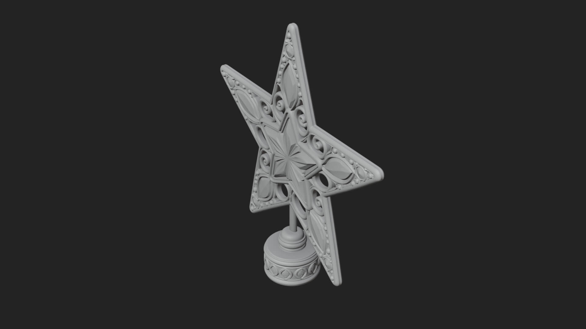 Jeweled Star Tree Topper Ornament Design 4 3D Print Model 3D Model