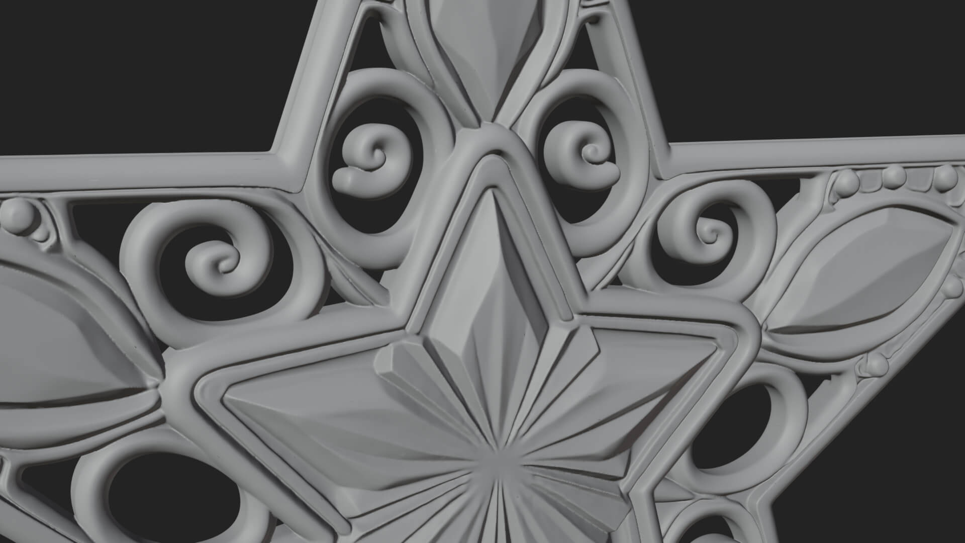 Jeweled Star Tree Topper Ornament Design 4 3D Print Model 3D Model