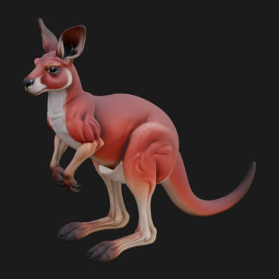 Kangaroo Statue Design 3 3D Print Model