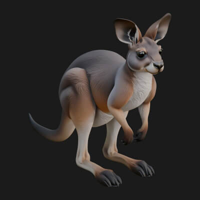 Kangaroo Statue Design 6 3D Print Model