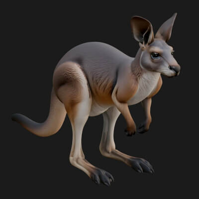 Kangaroo Statue Design 7 3D Print Model