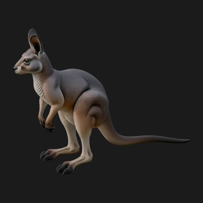 Kangaroo Statue Design 8 3D Print Model