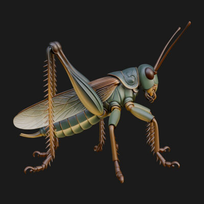 Katydid Statue Design 14 3D Print Model