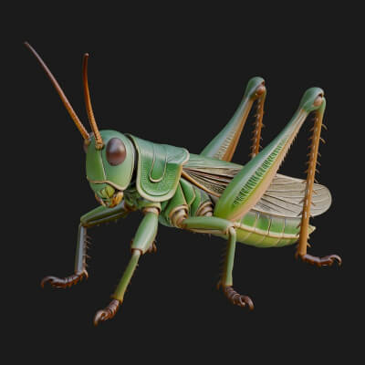 Katydid Statue Design 19 3D Print Model