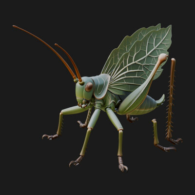 Katydid Statue Design 20 3D Print Model