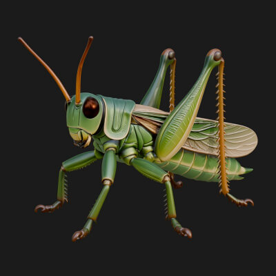 Katydid Statue Design 8 3D Print Model