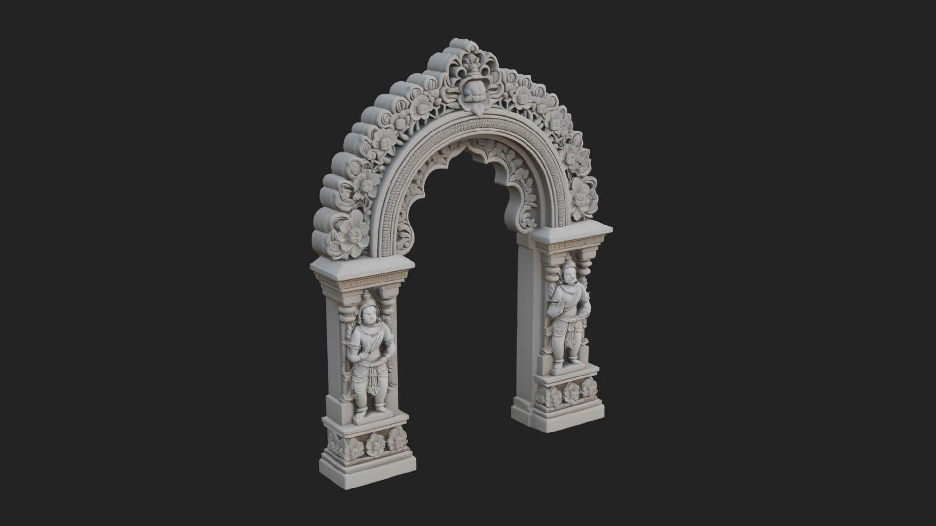 Khmer Carved Arch Design 1 3D Print Model 3D Model