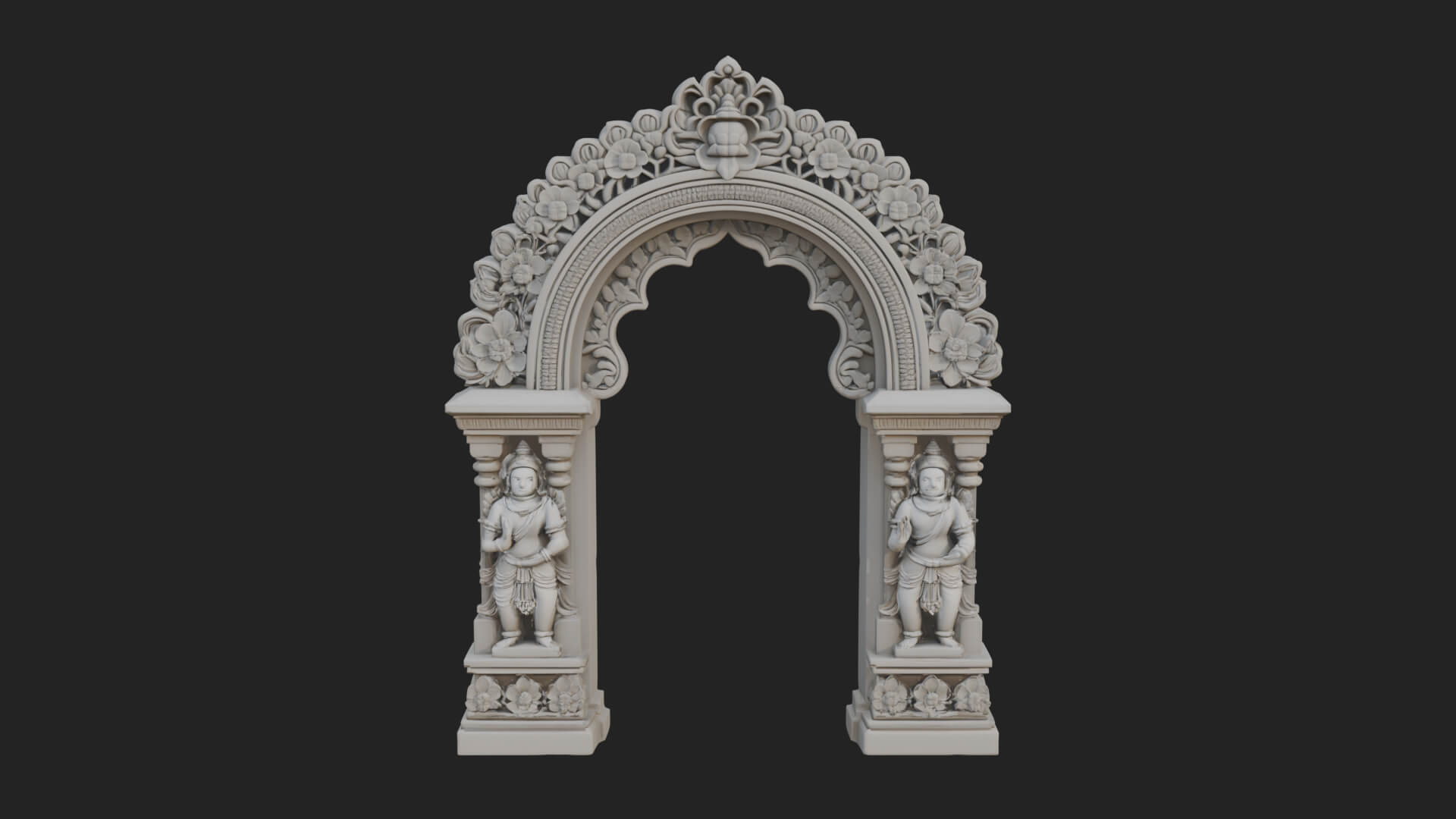 Khmer Carved Arch Design 1 3D Print Model 3D Model