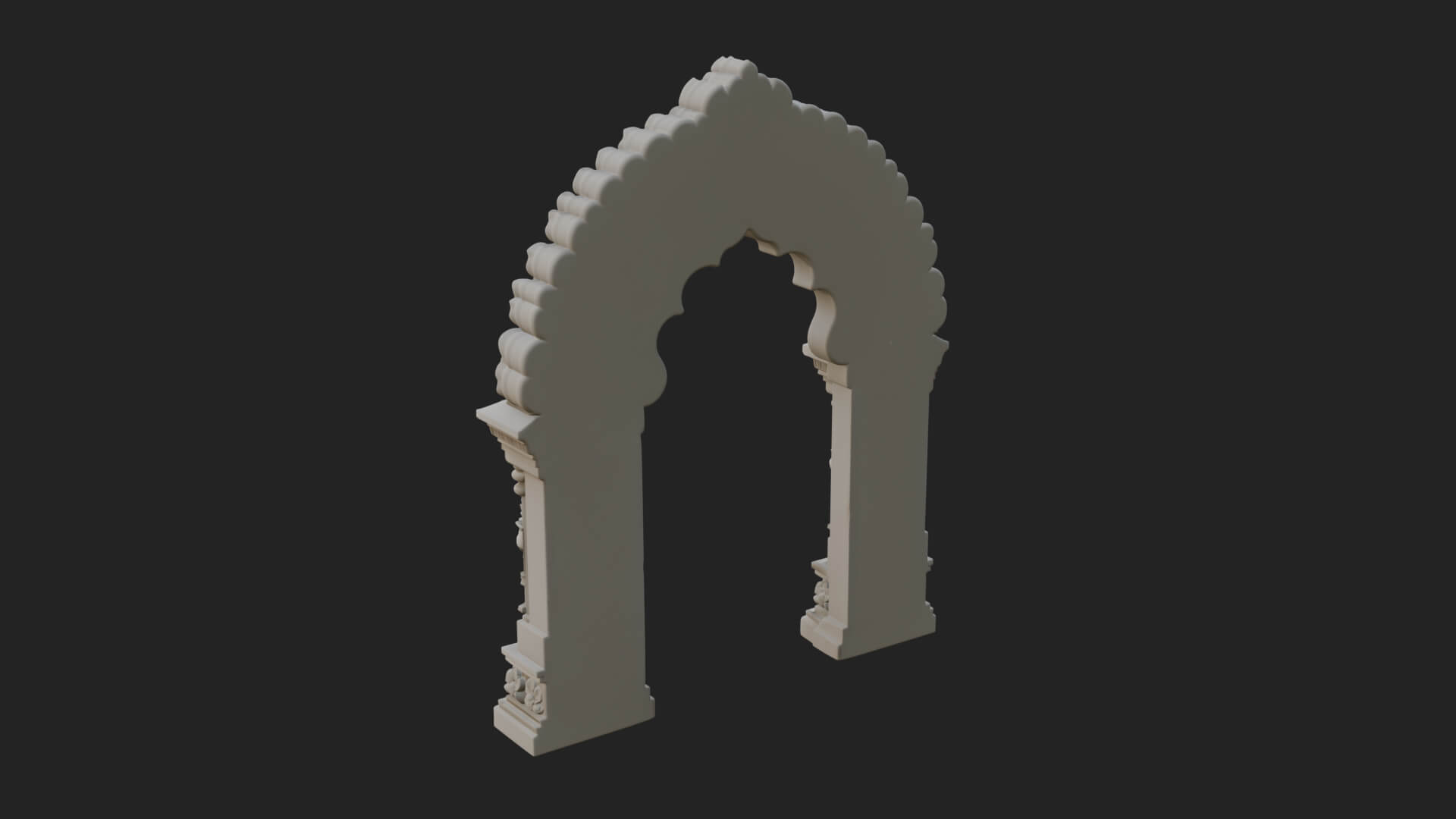 Khmer Carved Arch Design 1 3D Print Model 3D Model
