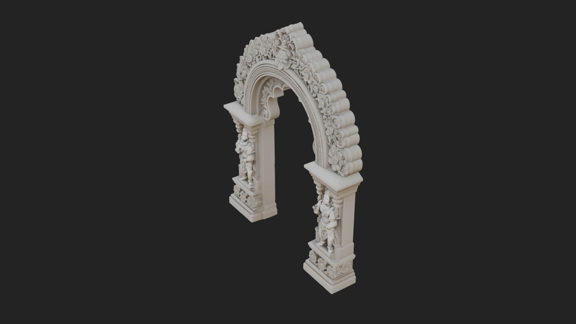 Khmer Carved Arch Design 1 3D Print Model 3D Model
