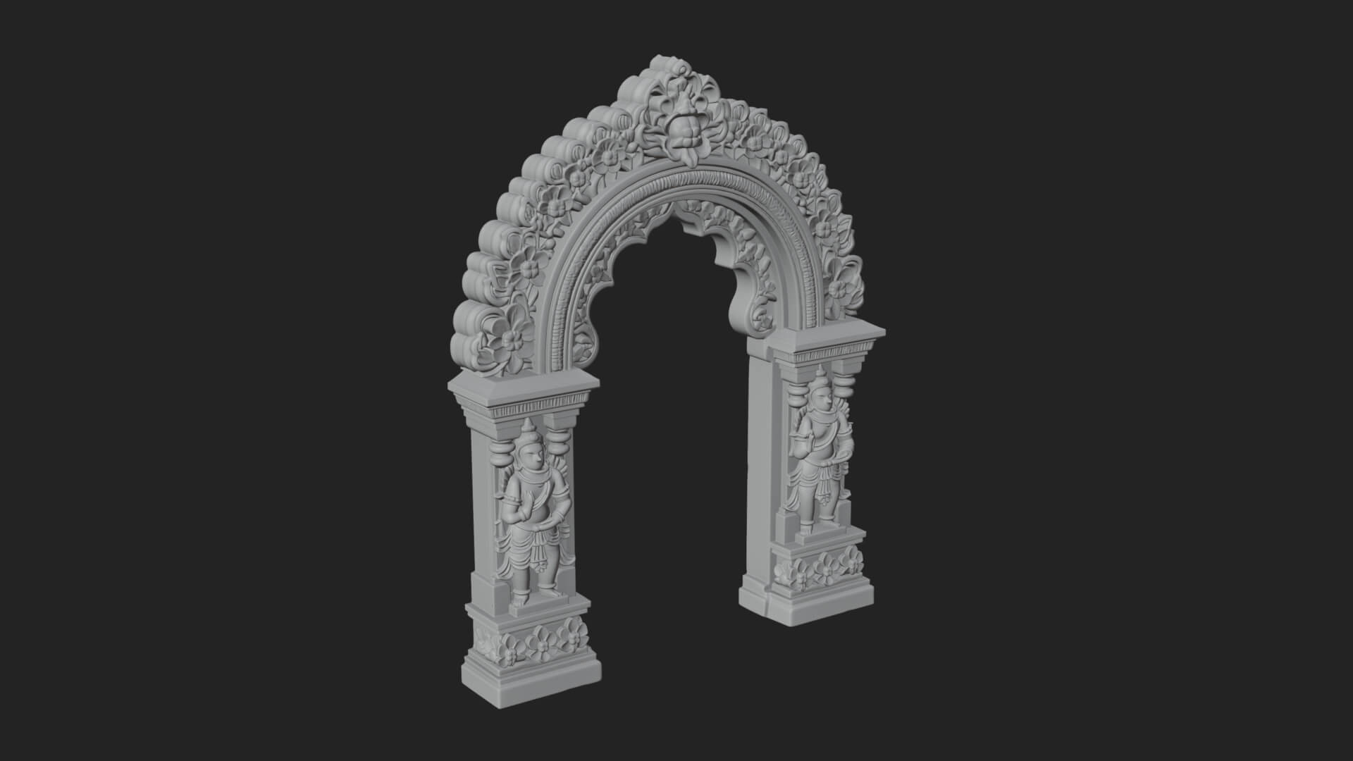 Khmer Carved Arch Design 1 3D Print Model 3D Model