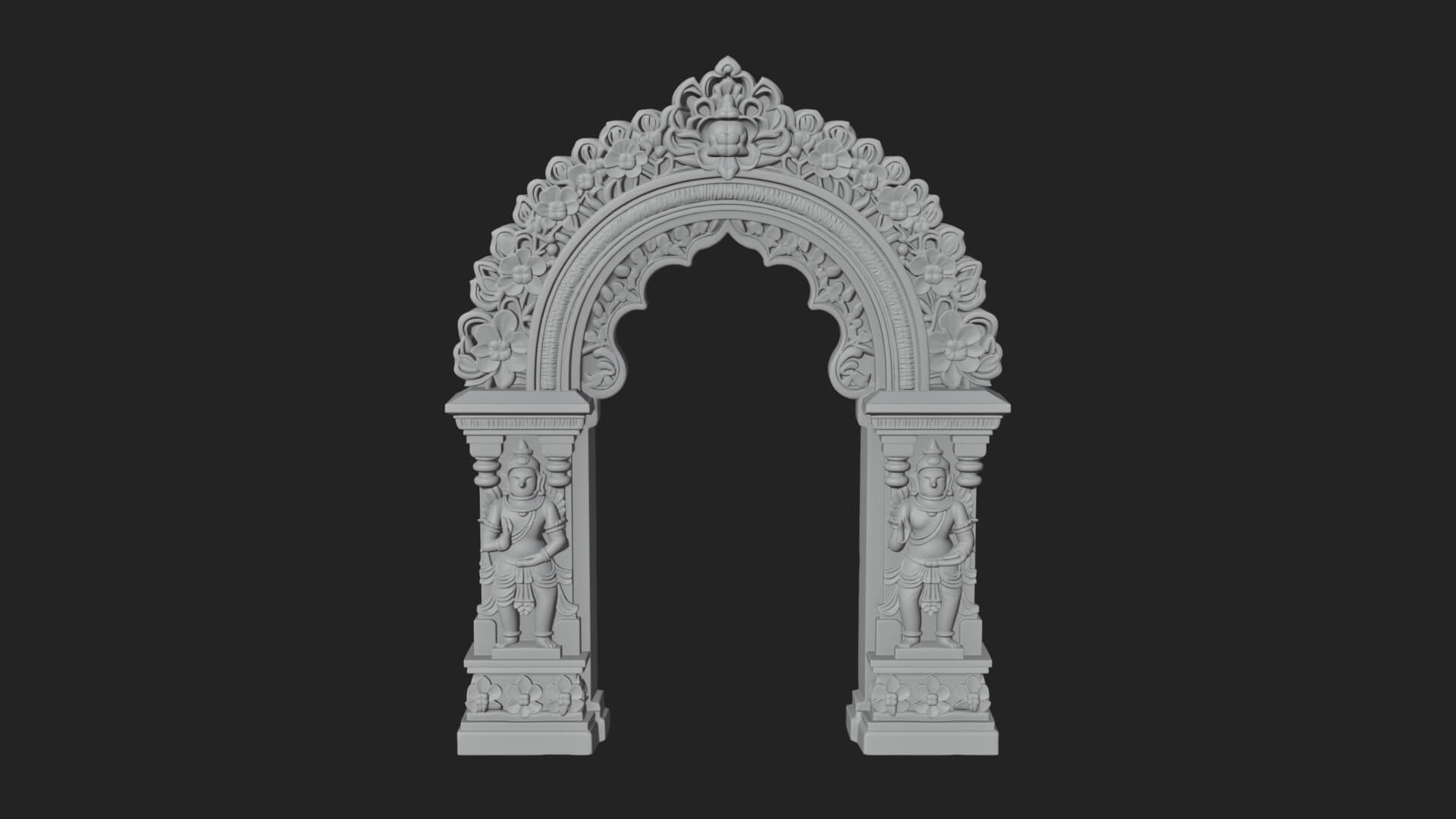 Khmer Carved Arch Design 1 3D Print Model 3D Model