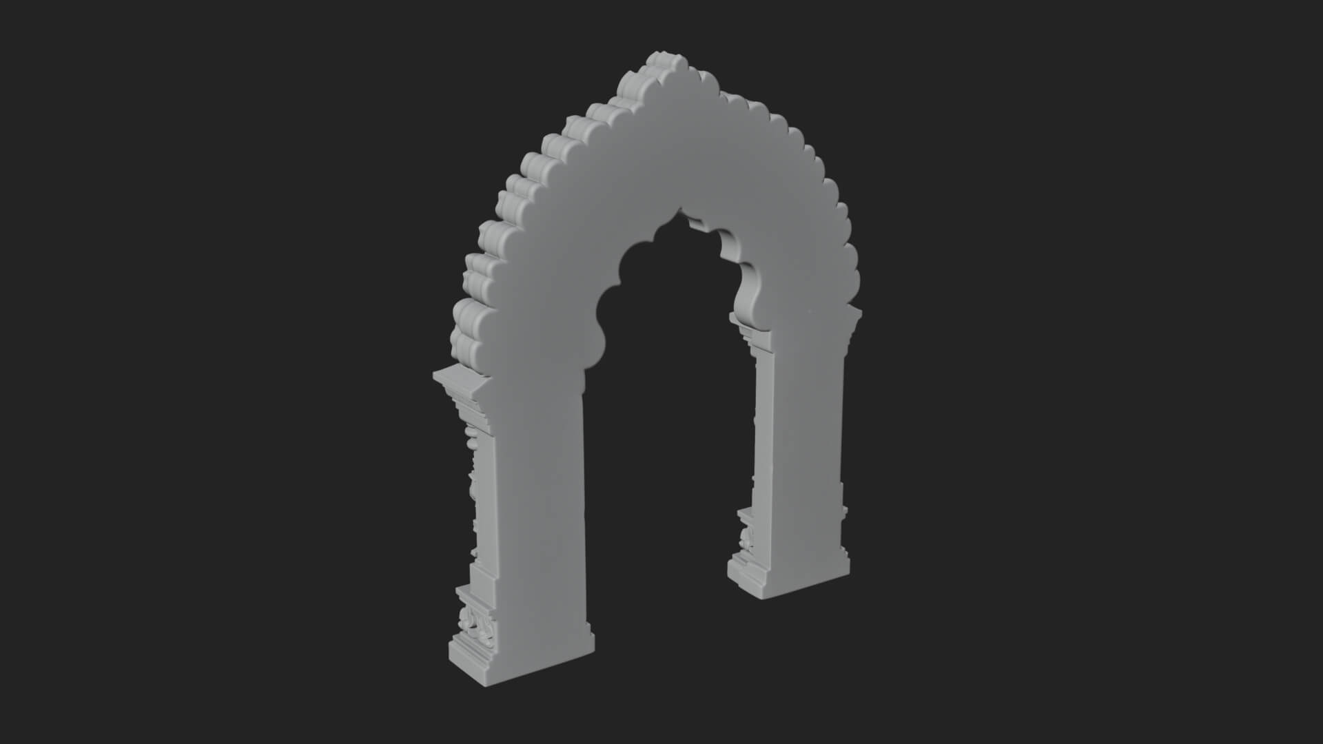 Khmer Carved Arch Design 1 3D Print Model 3D Model