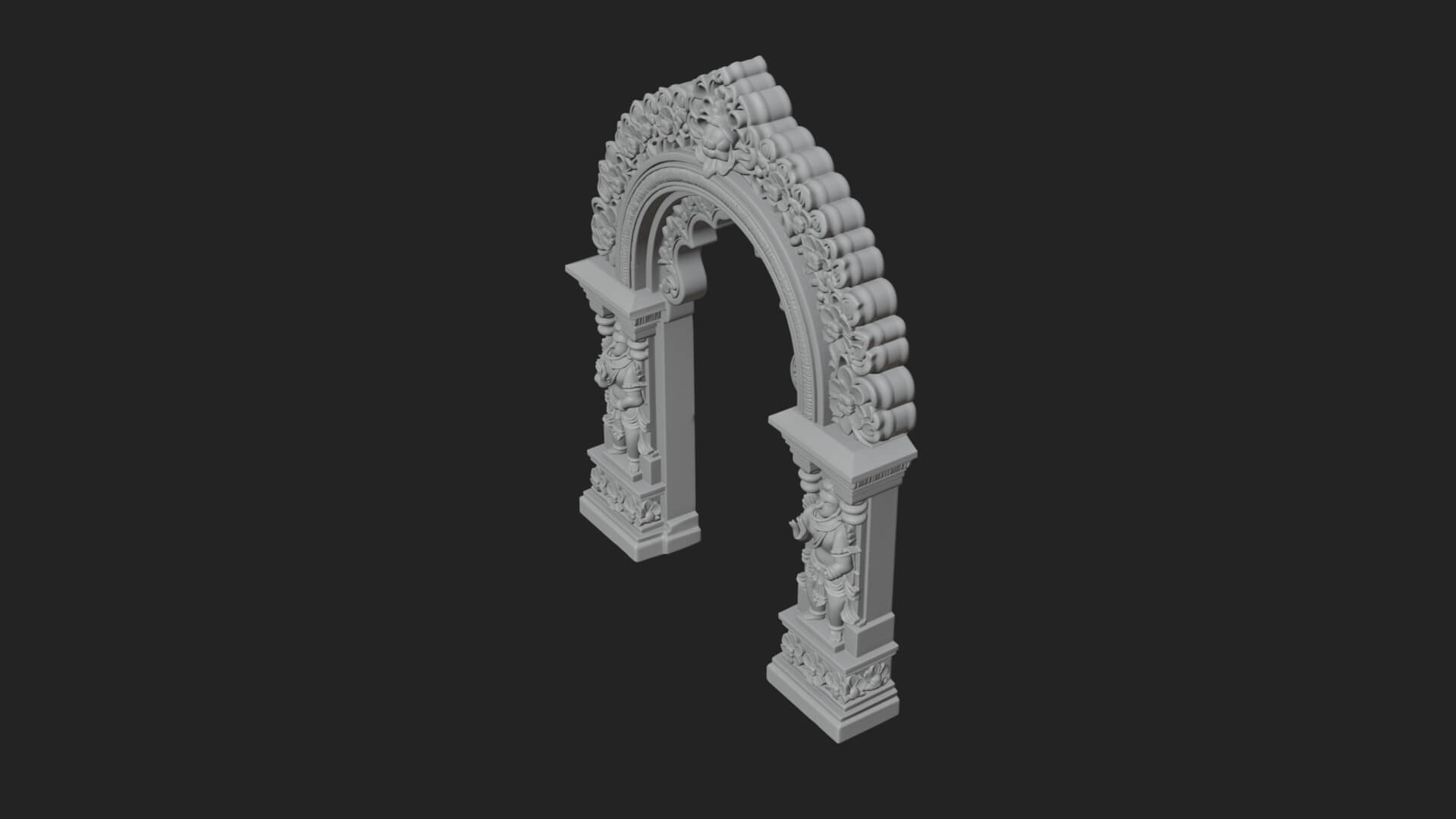 Khmer Carved Arch Design 1 3D Print Model 3D Model