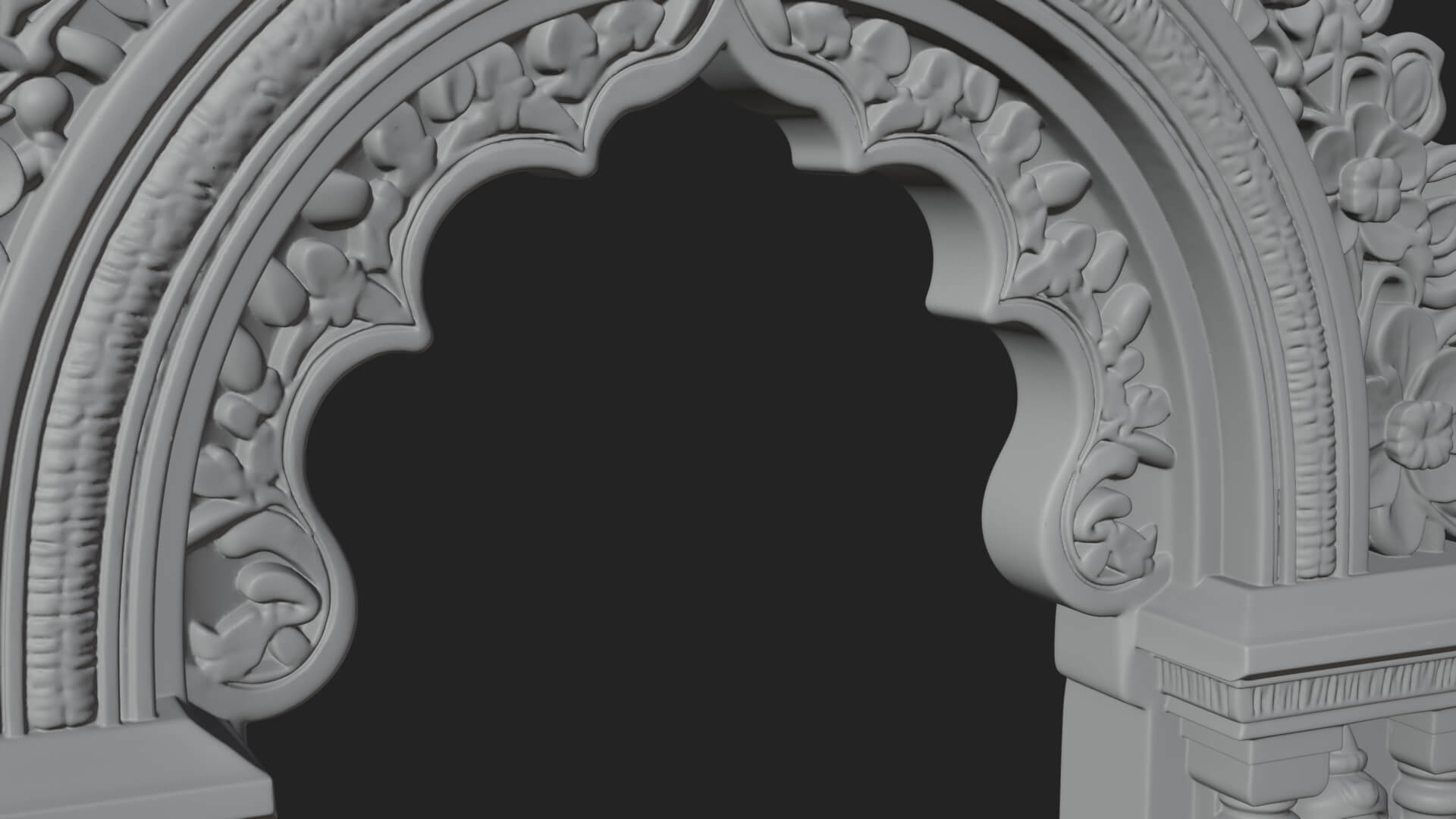 Khmer Carved Arch Design 1 3D Print Model 3D Model