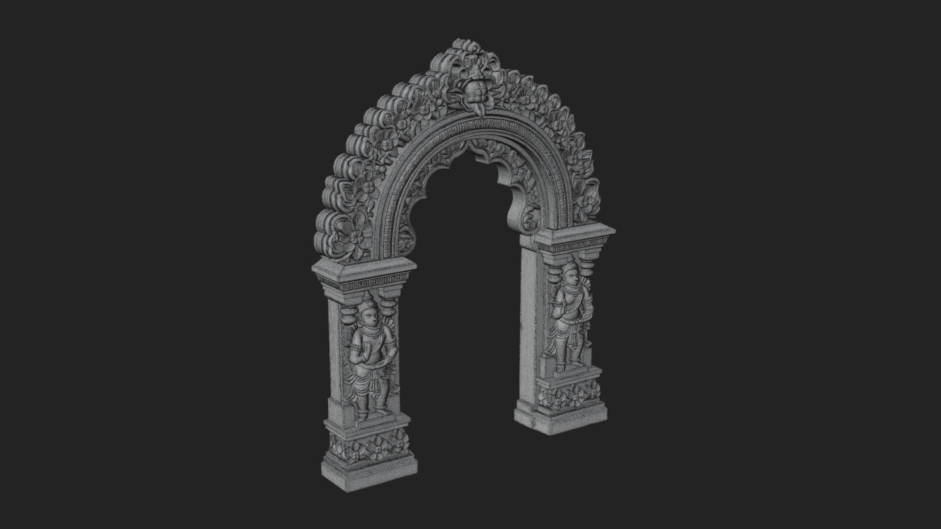 Khmer Carved Arch Design 1 3D Print Model 3D Model