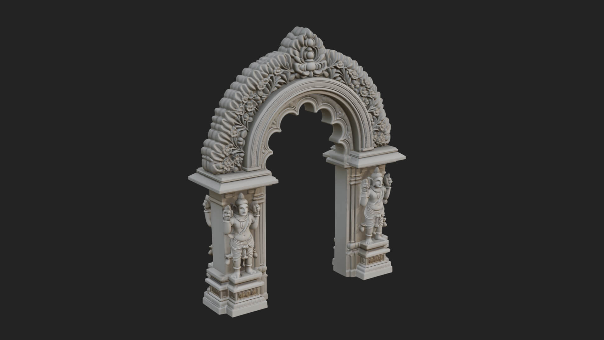 Khmer Carved Arch Design 2 3D Print Model 3D Model