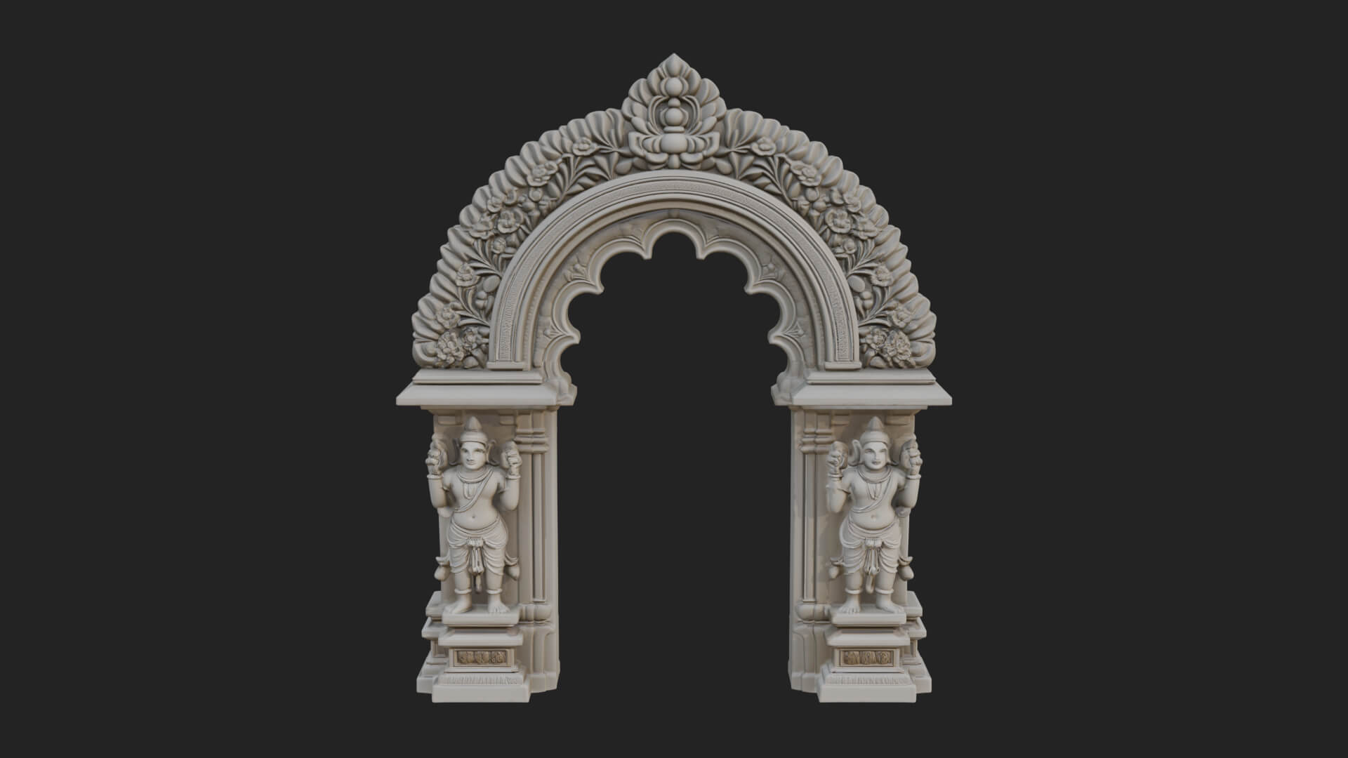 Khmer Carved Arch Design 2 3D Print Model 3D Model