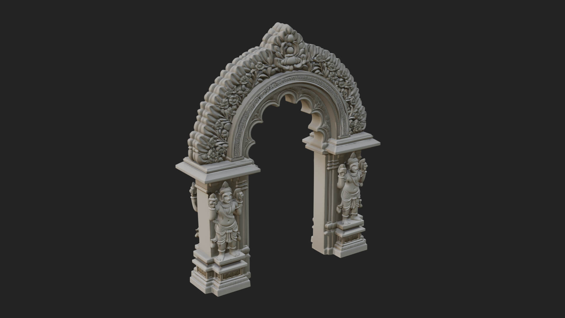 Khmer Carved Arch Design 2 3D Print Model 3D Model