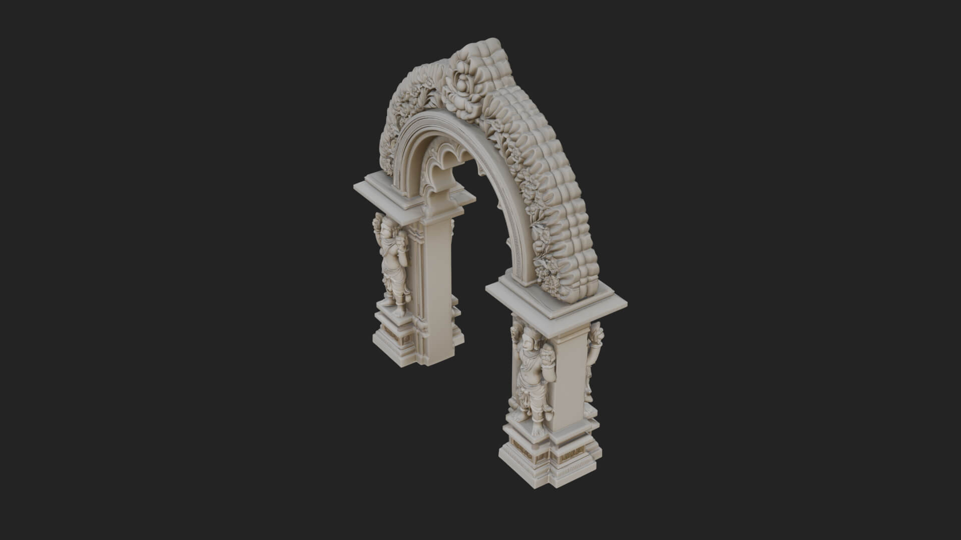 Khmer Carved Arch Design 2 3D Print Model 3D Model