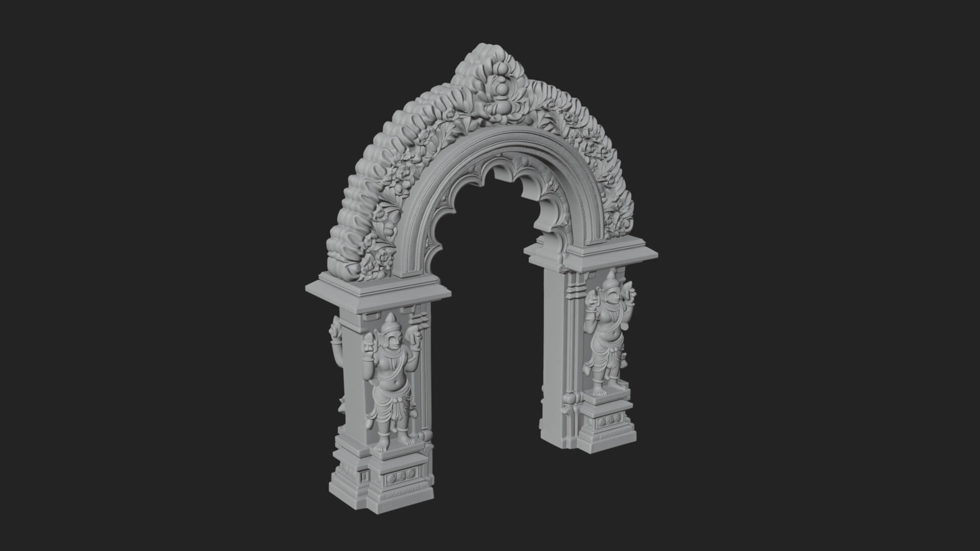 Khmer Carved Arch Design 2 3D Print Model 3D Model