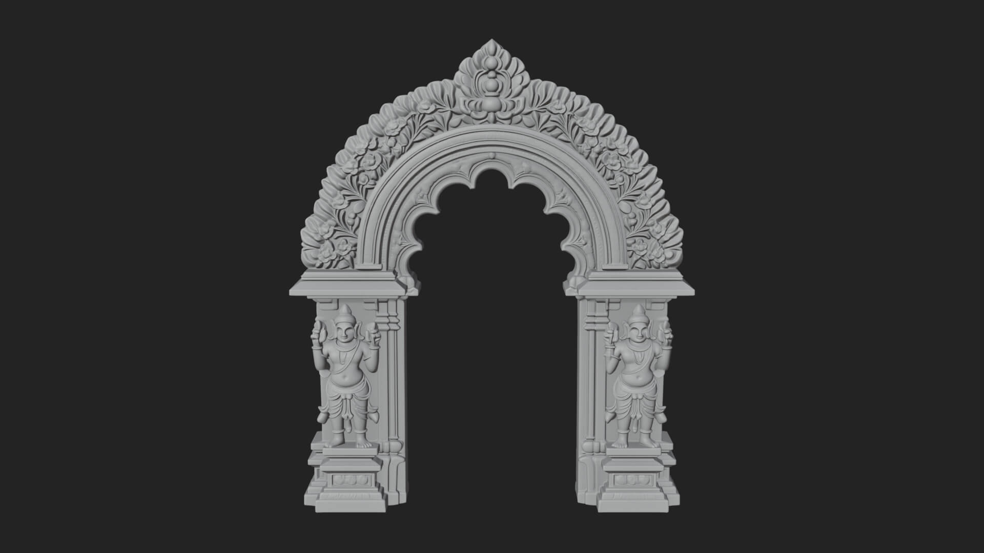 Khmer Carved Arch Design 2 3D Print Model 3D Model