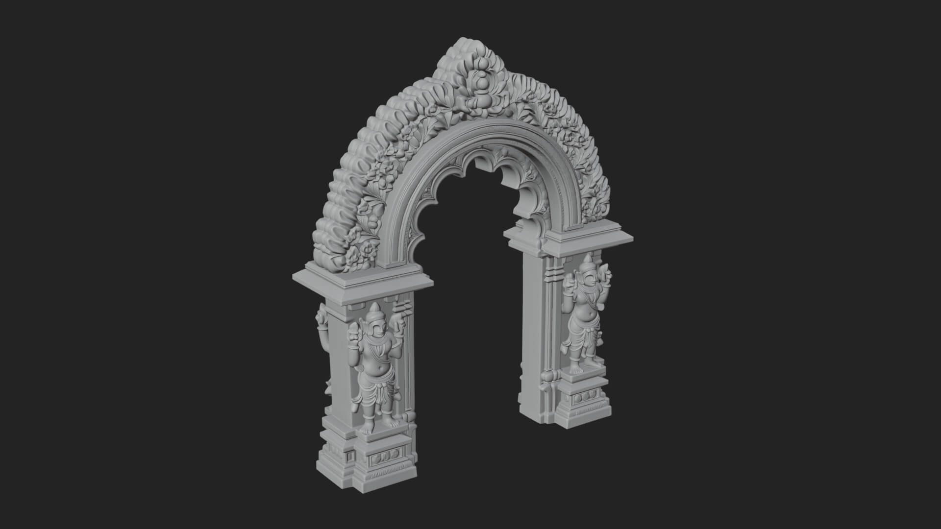 Khmer Carved Arch Design 2 3D Print Model 3D Model