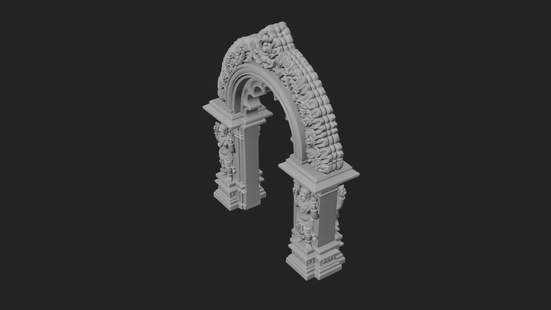 Khmer Carved Arch Design 2 3D Print Model 3D Model