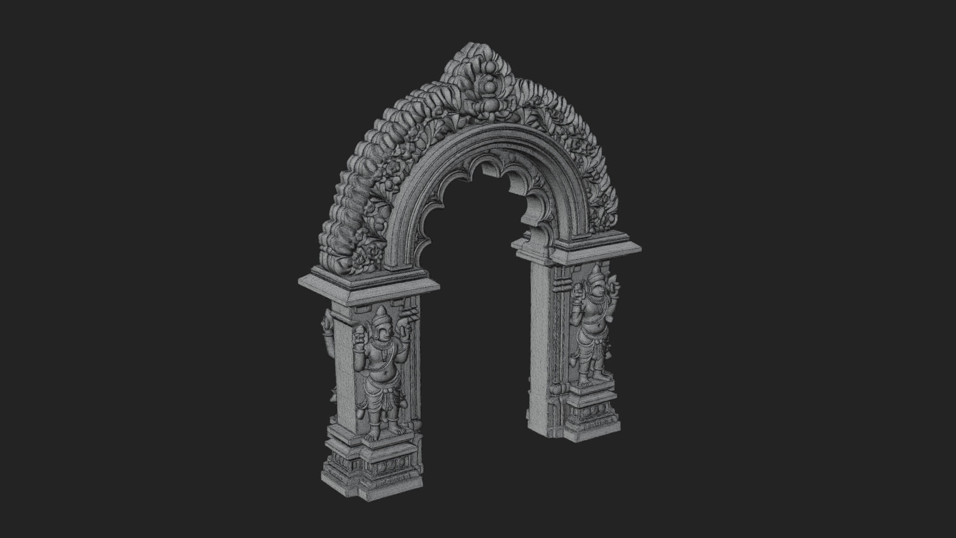 Khmer Carved Arch Design 2 3D Print Model 3D Model