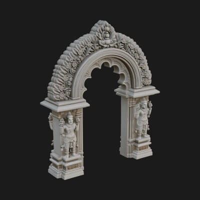 Khmer Carved Arch Design 2 3D Print Model