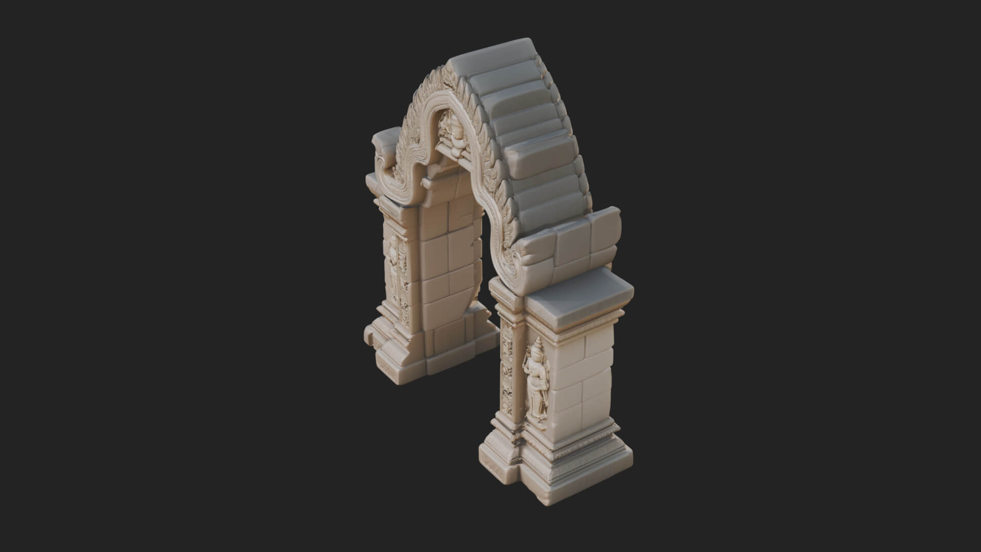 Khmer Carved Arch Design 3 3D Print Model 3D Model