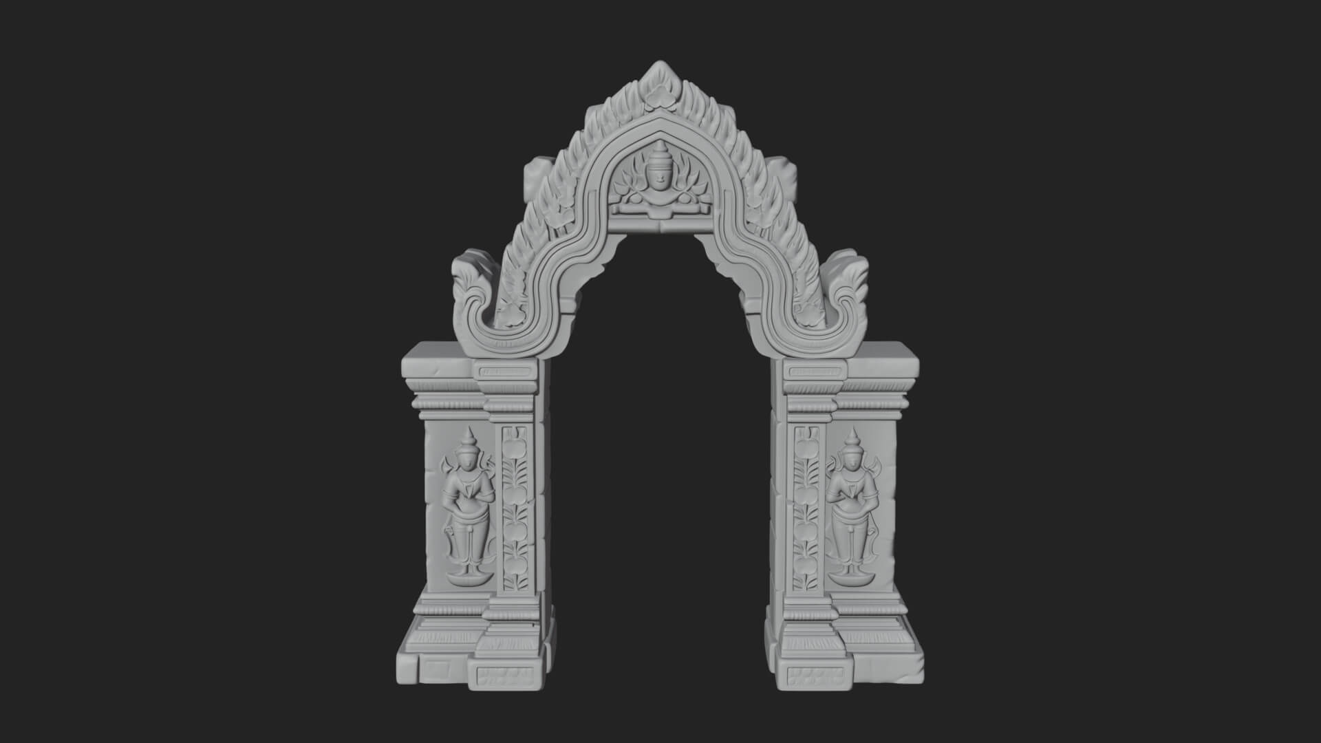 Khmer Carved Arch Design 3 3D Print Model 3D Model