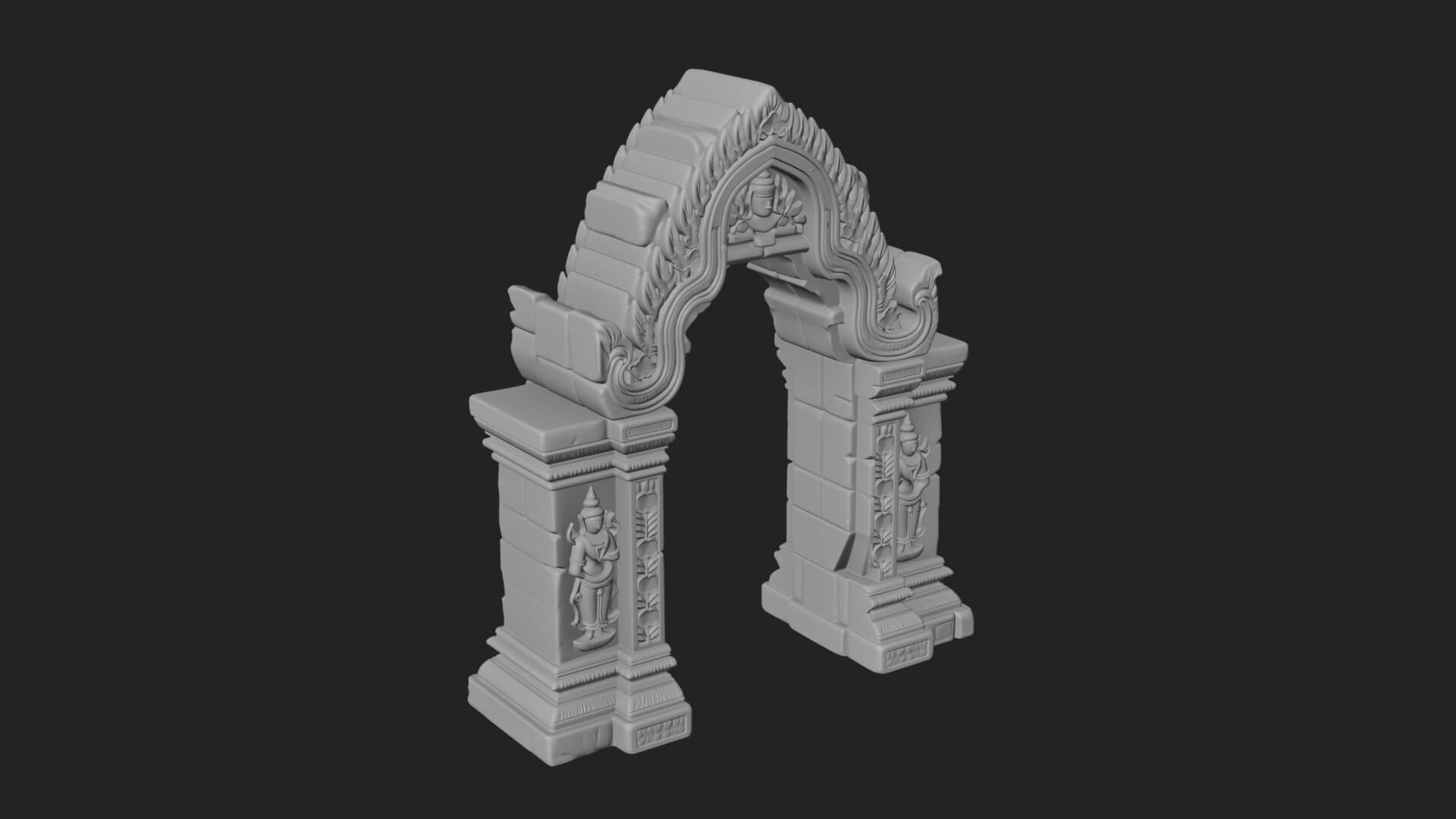 Khmer Carved Arch Design 3 3D Print Model 3D Model