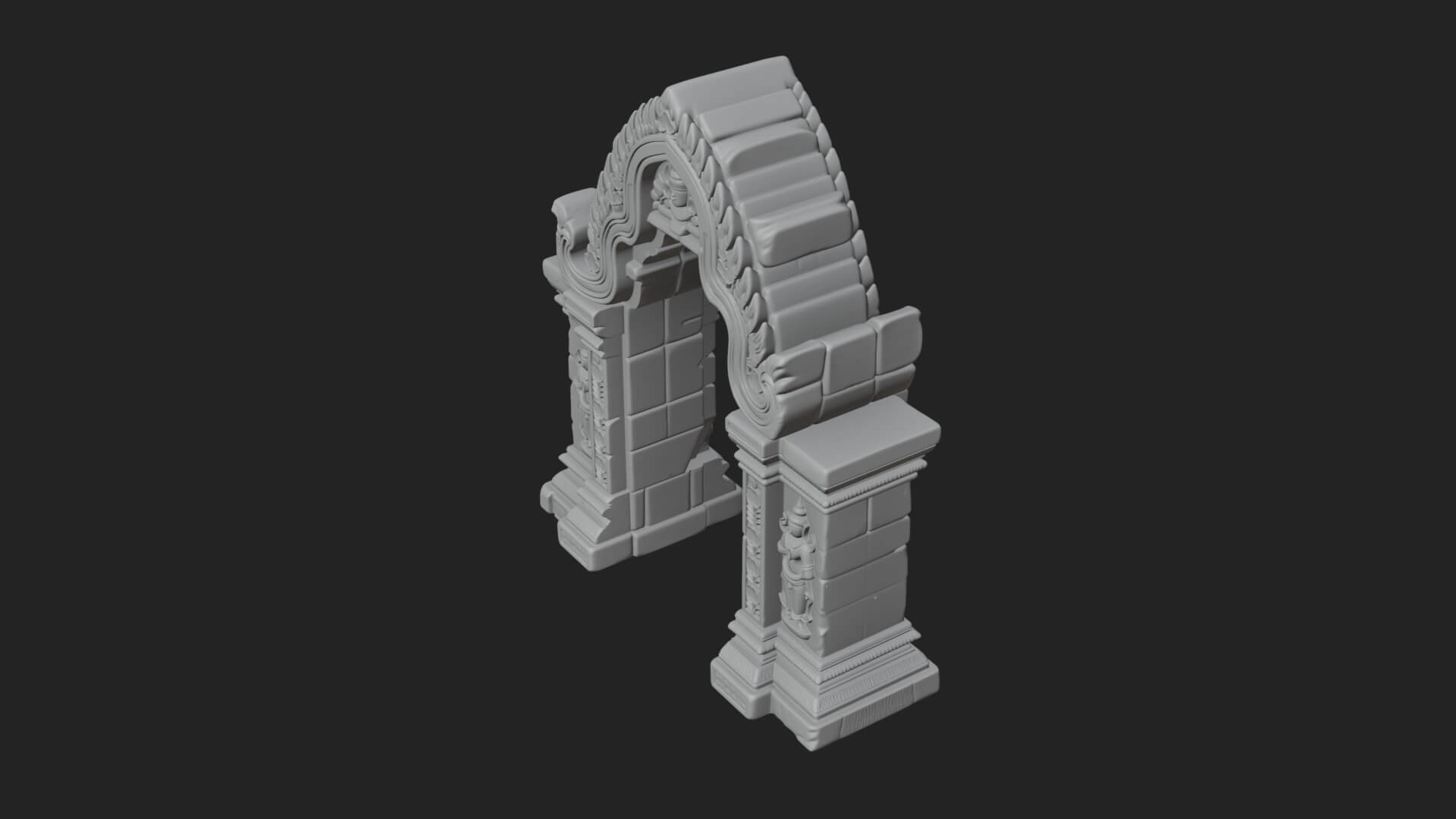Khmer Carved Arch Design 3 3D Print Model 3D Model