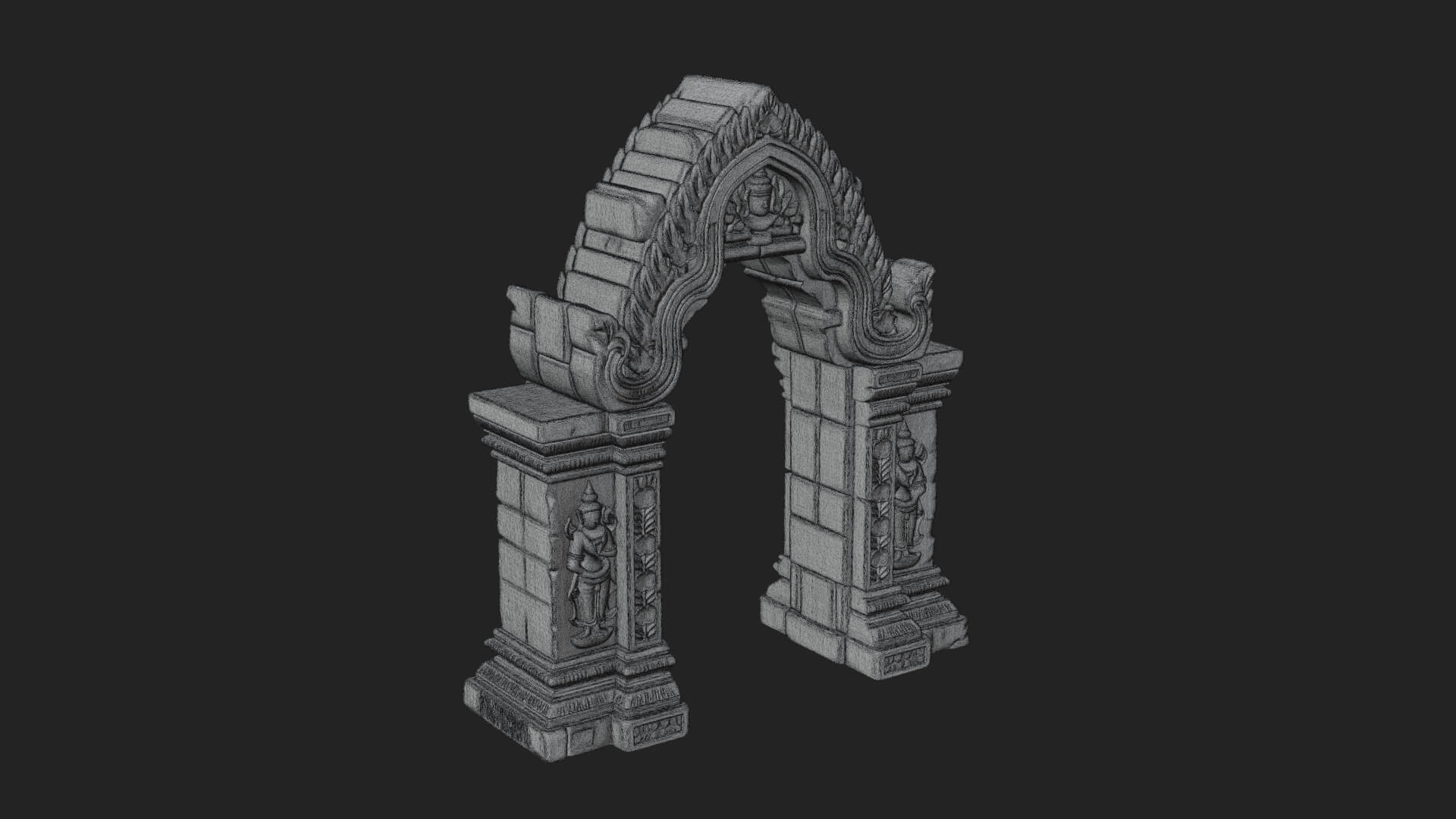 Khmer Carved Arch Design 3 3D Print Model 3D Model